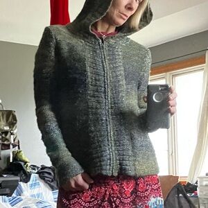 Prana hooded cardigan sweater with zipper